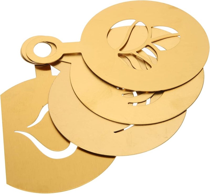 4Pcs Stainless Steel Coffee Stencils Easy Clean Latte Cappuccino Decorating Templates - Image 4